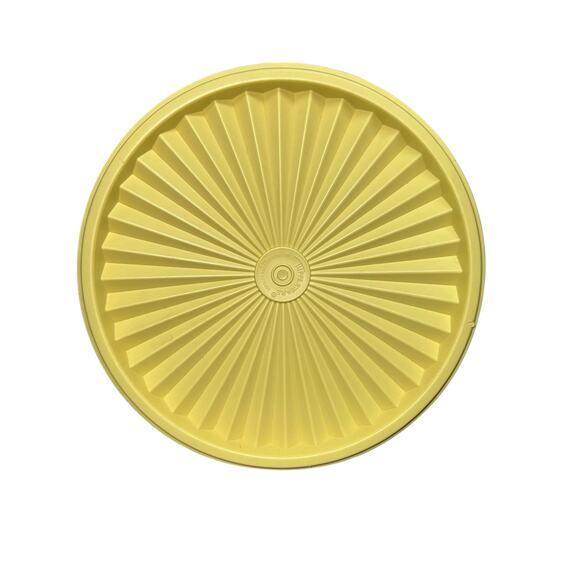 Tupperware Servalier Canister Harvest Gold Starburst Lid 70s Mod Retro Container - Picture 2 of 9